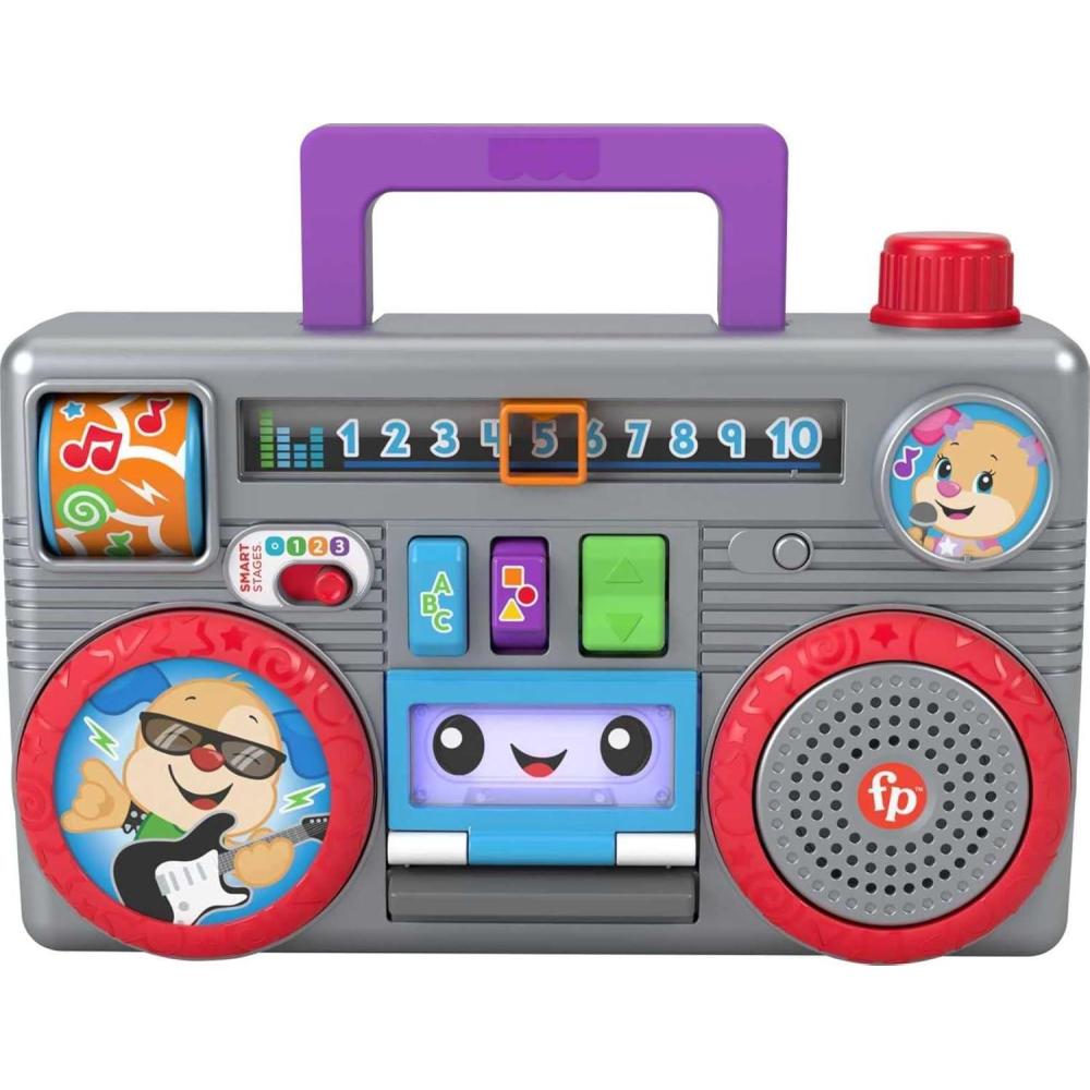 imageFisherPrice Laugh amp Learn Busy Boombox RetroInspired Musical Infant Activity Toy with Learning Content for Baby and Toddlers Amazon Exclusive