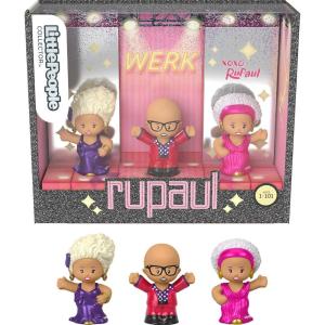 Little People Collector Rupaul Special Edition Figure Set in Display Gift Package for Adults & Fans, 3 Figurines