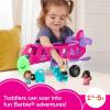 Fisher-Price Little People Barbie Toy Airplane for Toddlers with Lights Music and Folding Stairs, Little Dream Plane, 4 Play Pieces, Multi-Language Version