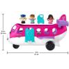 Fisher-Price Little People Barbie Toy Airplane for Toddlers with Lights Music and Folding Stairs, Little Dream Plane, 4 Play Pieces, Multi-Language Version