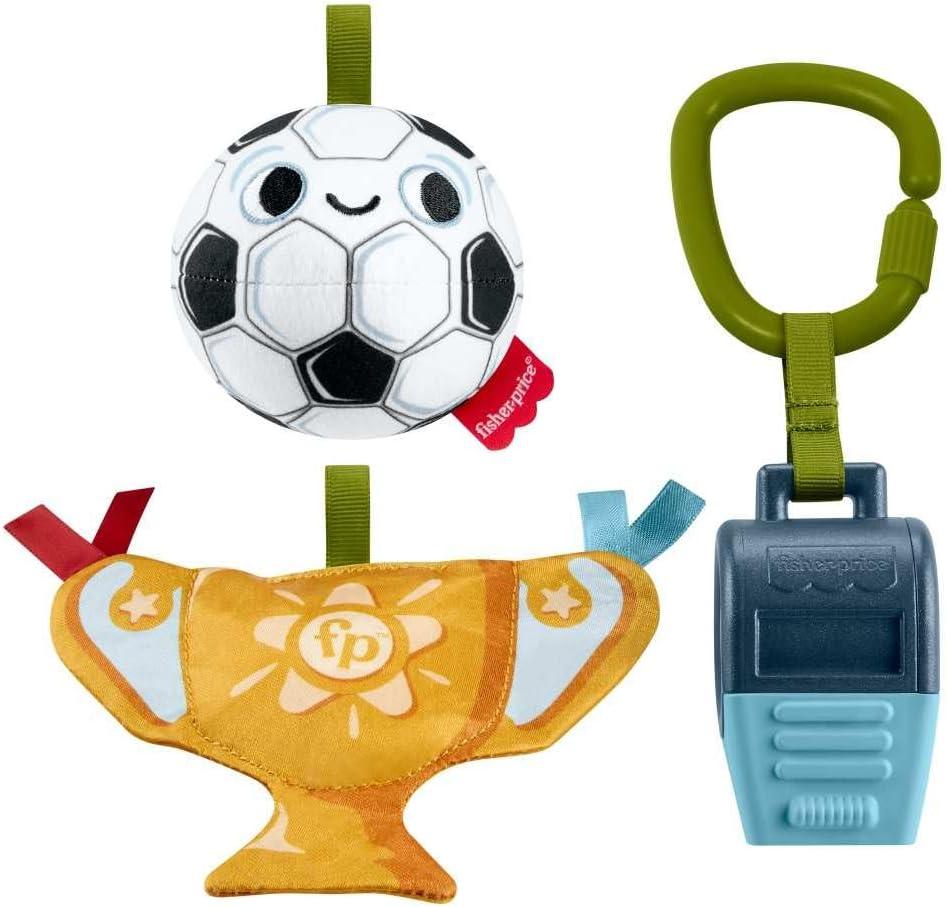 imageFisherPrice Baby Toys Mini Me Moments Lets Goal Set 3 Soccer Themed Rattle Teether Sensory Activities for Newborns Ages 3 Months