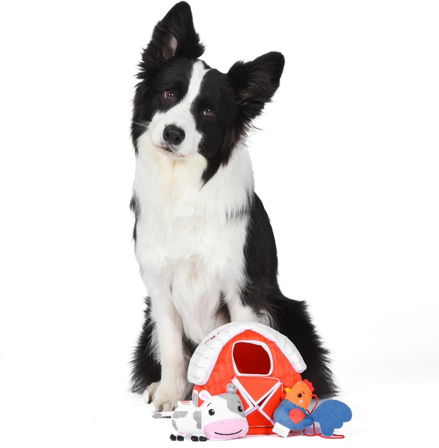 imageFisherPrice for Pets ColorBites Flip Stick MultiFunction Puppy Teething Toy Treat Hide Toy for Puppies Fetch Dog Toy Tug Dog Toy Enrichment Dog ToyFarmhouse Burrow Dog Toy