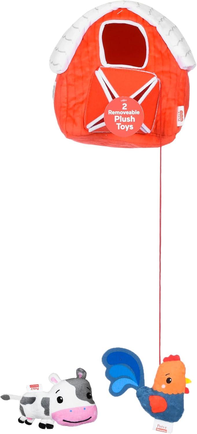 imageFisherPrice for Pets ColorBites Flip Stick MultiFunction Puppy Teething Toy Treat Hide Toy for Puppies Fetch Dog Toy Tug Dog Toy Enrichment Dog ToyFarmhouse Burrow Dog Toy