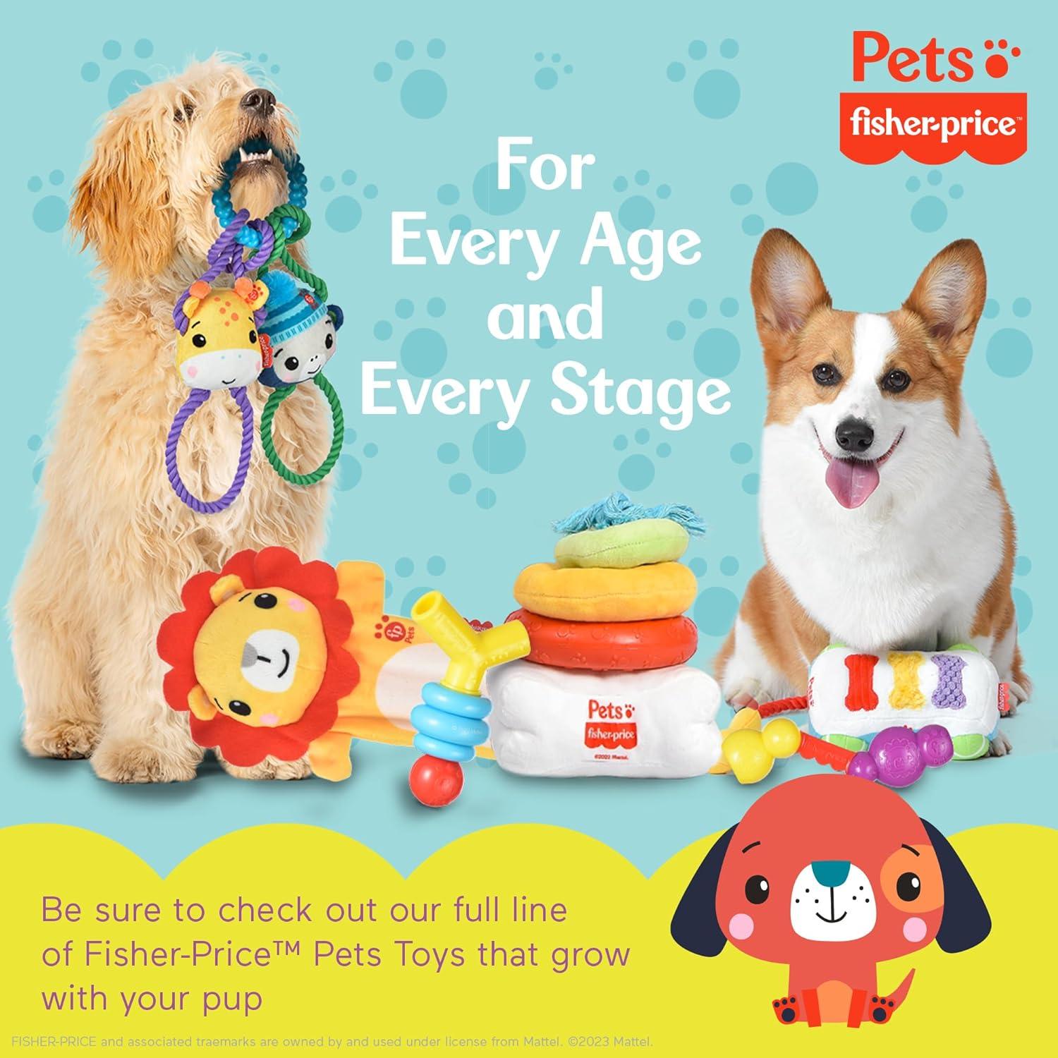 imageFisherPrice for Pets ColorBites Flip Stick MultiFunction Puppy Teething Toy Treat Hide Toy for Puppies Fetch Dog Toy Tug Dog Toy Enrichment Dog ToySoundBites Plush Toy