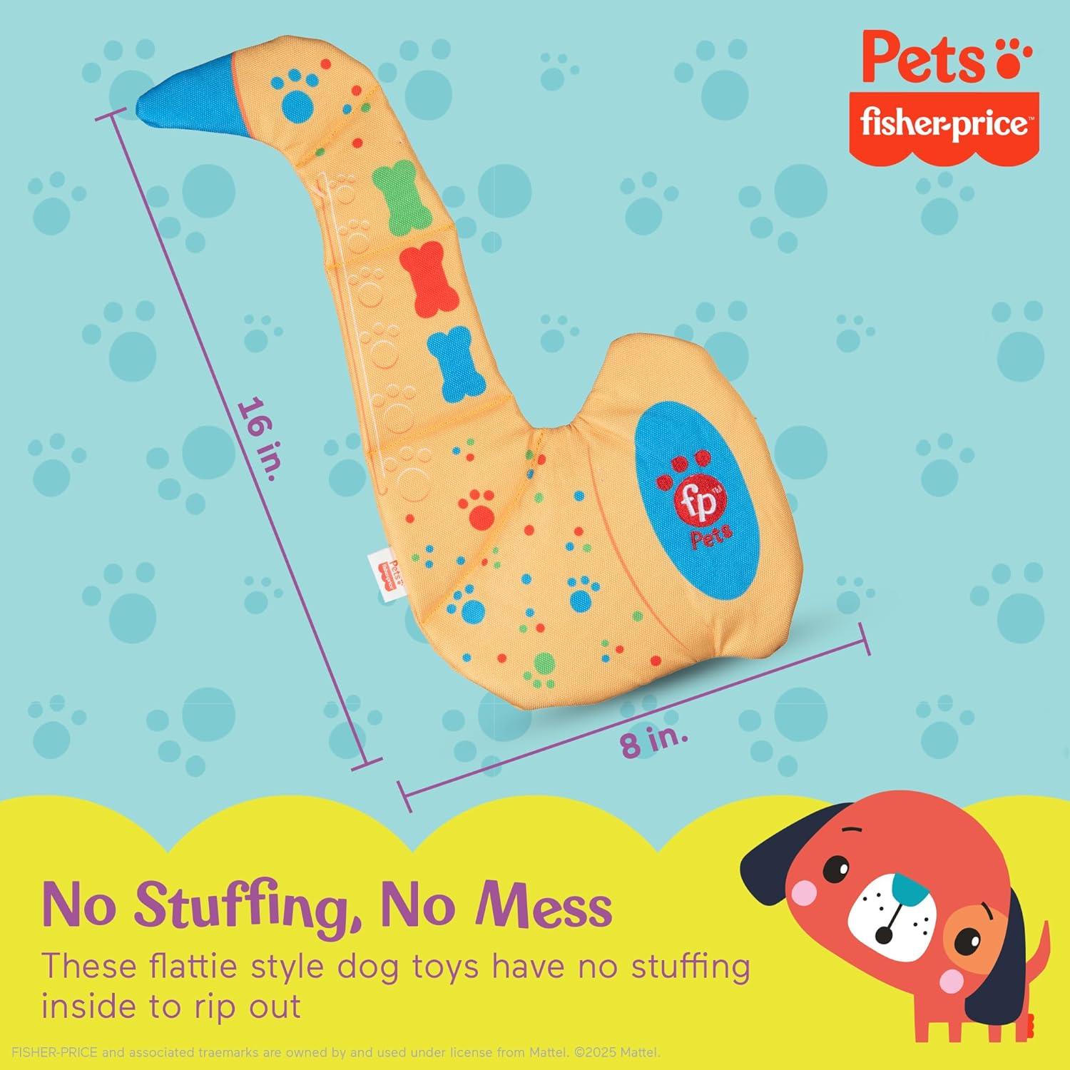imageFisherPrice for Pets ColorBites Flip Stick MultiFunction Puppy Teething Toy Treat Hide Toy for Puppies Fetch Dog Toy Tug Dog Toy Enrichment Dog ToySaxobone Plush Toy