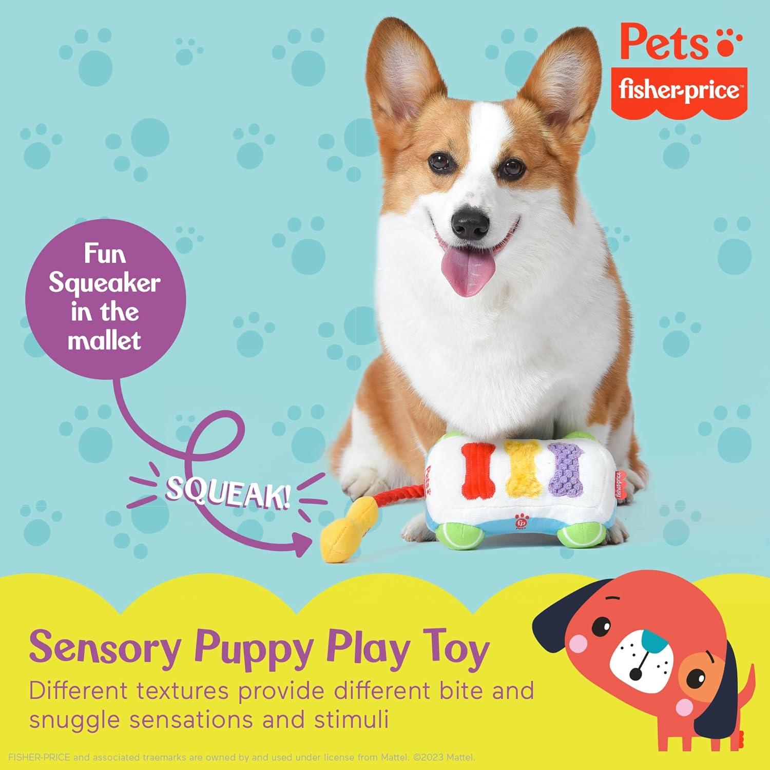 imageFisherPrice for Pets ColorBites Flip Stick MultiFunction Puppy Teething Toy Treat Hide Toy for Puppies Fetch Dog Toy Tug Dog Toy Enrichment Dog ToySoundBites Plush Toy
