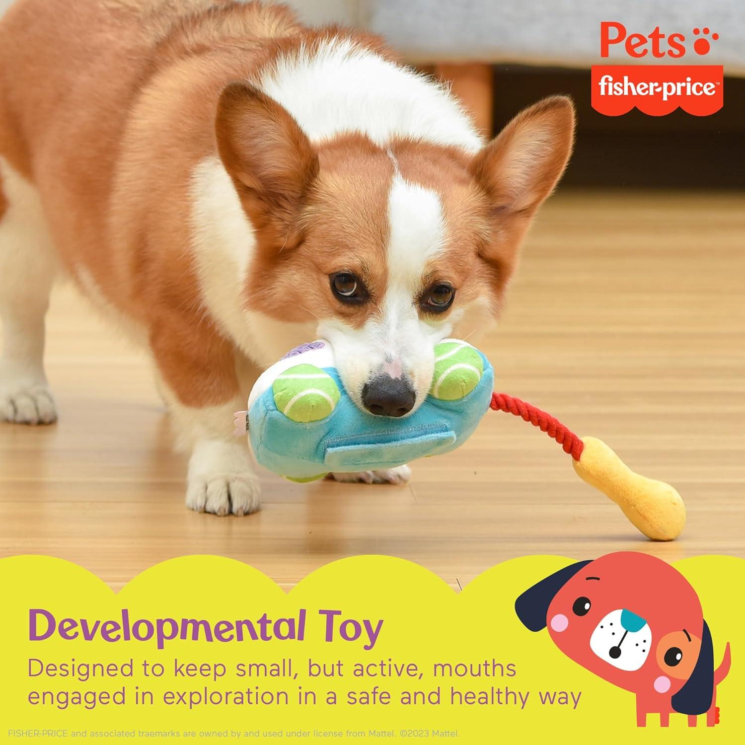 imageFisherPrice for Pets ColorBites Flip Stick MultiFunction Puppy Teething Toy Treat Hide Toy for Puppies Fetch Dog Toy Tug Dog Toy Enrichment Dog ToySoundBites Plush Toy