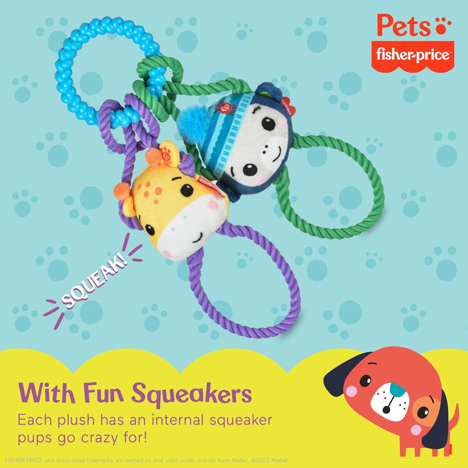 imageFisherPrice for Pets ColorBites Flip Stick MultiFunction Puppy Teething Toy Treat Hide Toy for Puppies Fetch Dog Toy Tug Dog Toy Enrichment Dog ToyTugs with Friends