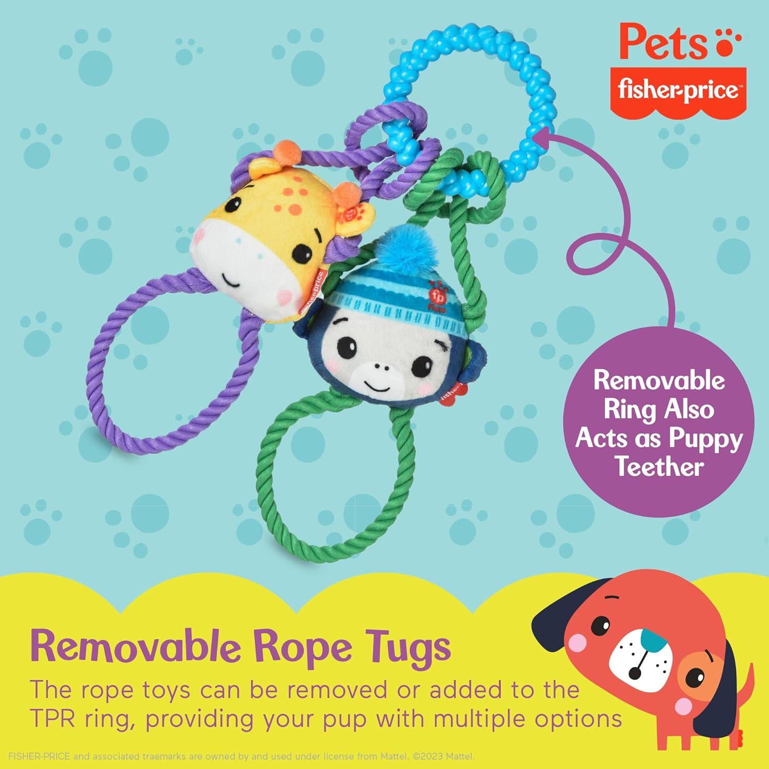 imageFisherPrice for Pets ColorBites Flip Stick MultiFunction Puppy Teething Toy Treat Hide Toy for Puppies Fetch Dog Toy Tug Dog Toy Enrichment Dog ToyTugs with Friends
