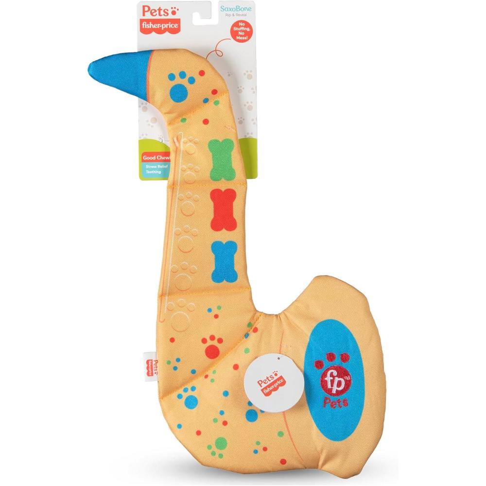 imageFisherPrice for Pets ColorBites Flip Stick MultiFunction Puppy Teething Toy  Treat Hide Toy for Puppies  Fetch Dog Toy Tug Dog Toy Enrichment Dog ToySaxobone Plush Toy