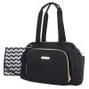 Fisher-Price Quilted Diaper Bag Tote & Convertible Crossbody with Adjustable Strap, Insulated Bottle Pocket, & Changing Pad