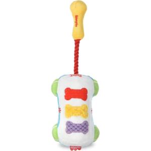 Fisher-Price for Pets ColorBites Flip Stick Multi-Function Puppy Teething Toy – Treat Hide Toy for Puppies – Fetch Dog Toy, Tug Dog Toy, Enrichment Dog Toy(Sound-Bites Plush Toy)