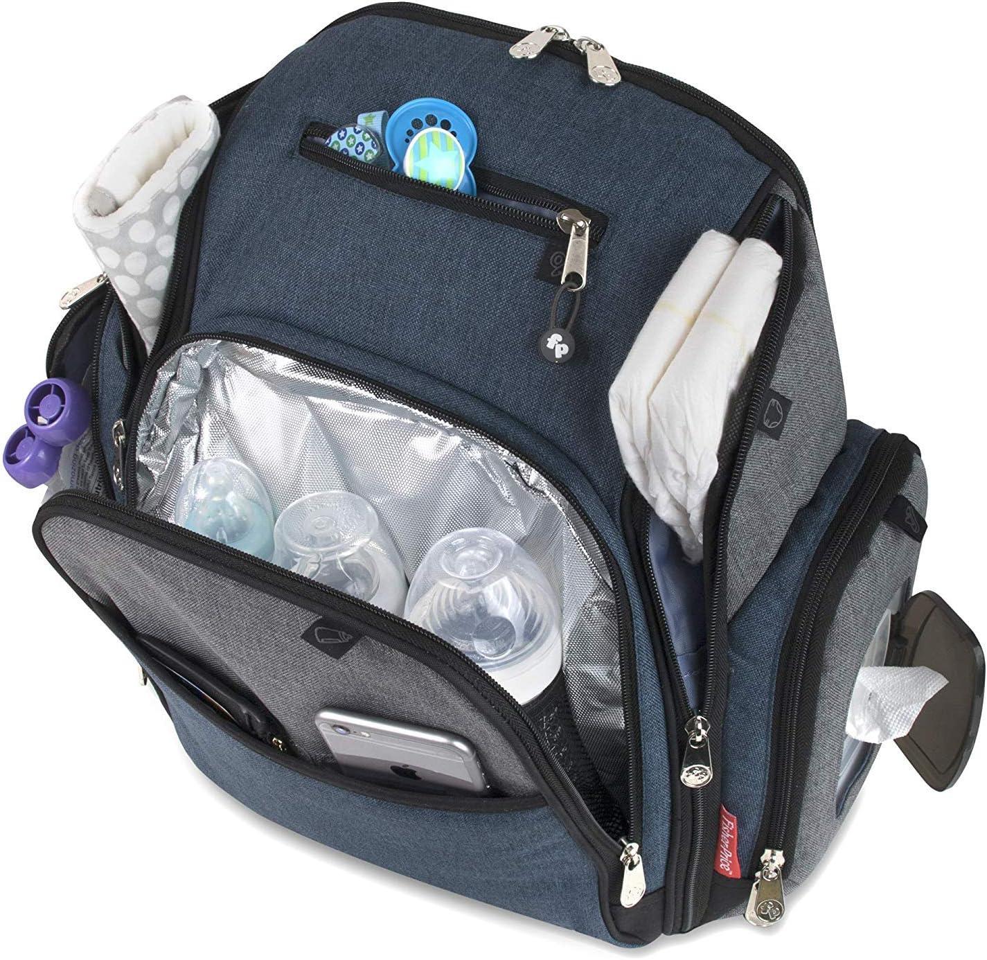imageFastfinder 3 Piece Set Diaper Bag Backpack for Moms amp Dads with Changing Pad and Wipes Pocket