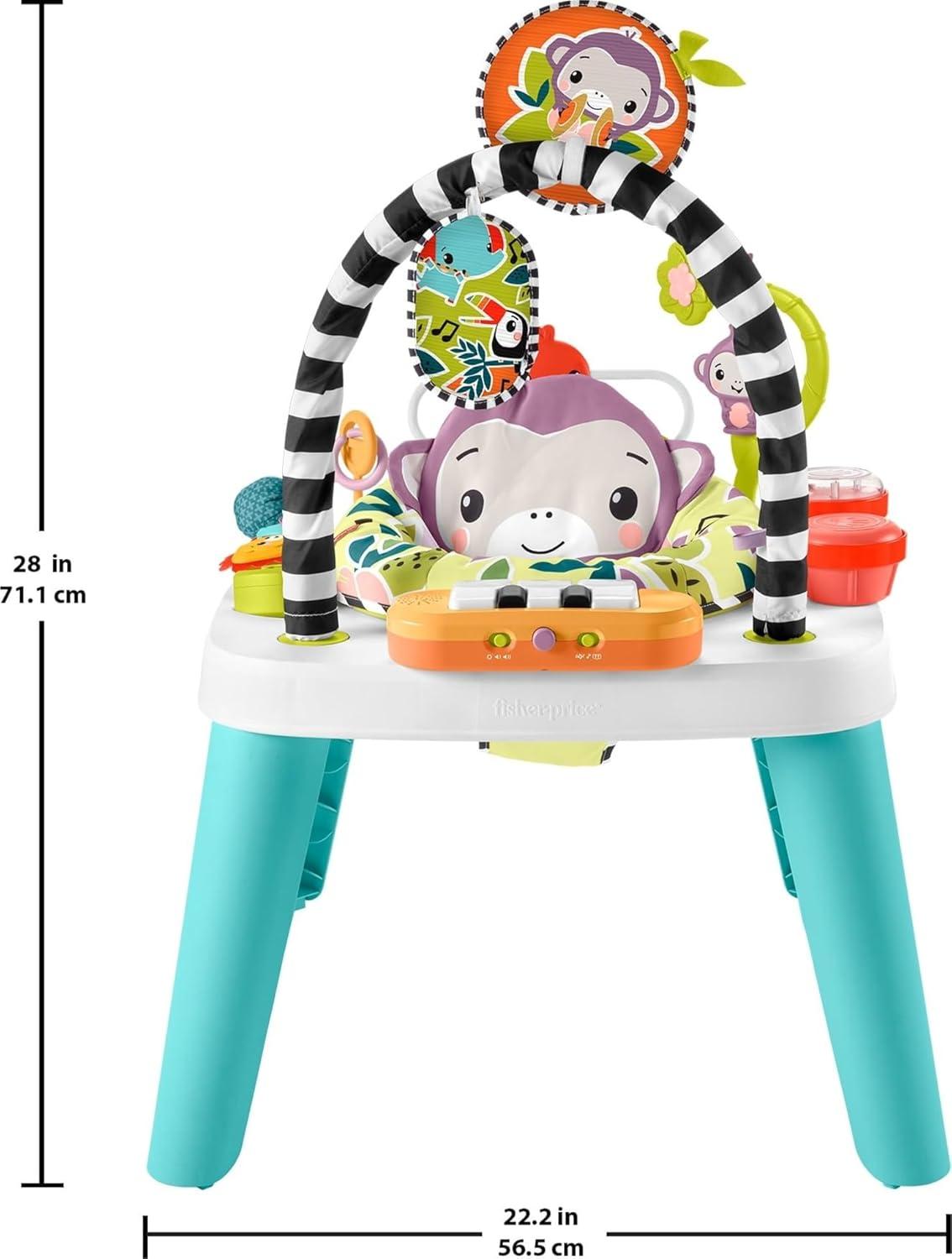 imageFisherPrice Baby to Toddler Toy 3in1 Musical Moments Activity Center amp Play Table with Music Lights amp Developmental ActivitiesPurple Monkey
