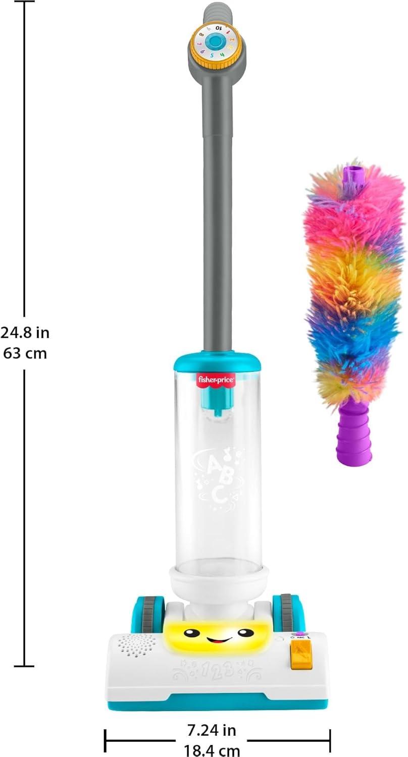 imageFisherPrice Toddler Toy Laugh amp Learn 2in1 Vacuum with Duster Lights amp Learning Songs for Pretend Play Kids Ages 2 Years