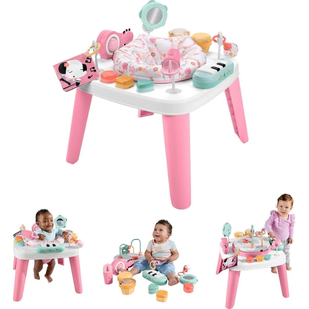 imageFisherPrice Baby to Toddler Toy 3in1 Musical Moments Activity Center amp Play Table with Music Lights amp Developmental ActivitiesPink