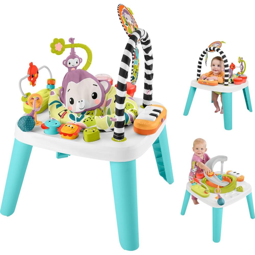 imageFisherPrice Baby to Toddler Toy 3in1 Musical Moments Activity Center amp Play Table with Music Lights amp Developmental ActivitiesPurple Monkey