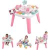 Fisher-Price Baby to Toddler Toy 3-in-1 Musical Moments Activity Center & Play Table with Music Lights & Developmental Activities(Pink)