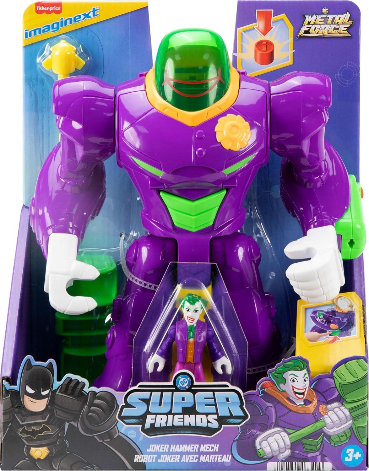 imageFisherPrice Imaginext DC Super Friends The Joker Hammer Mech 3inch Action Figure amp Accessory Set 105inch Toy Includes Launcher Projectile amp Eject