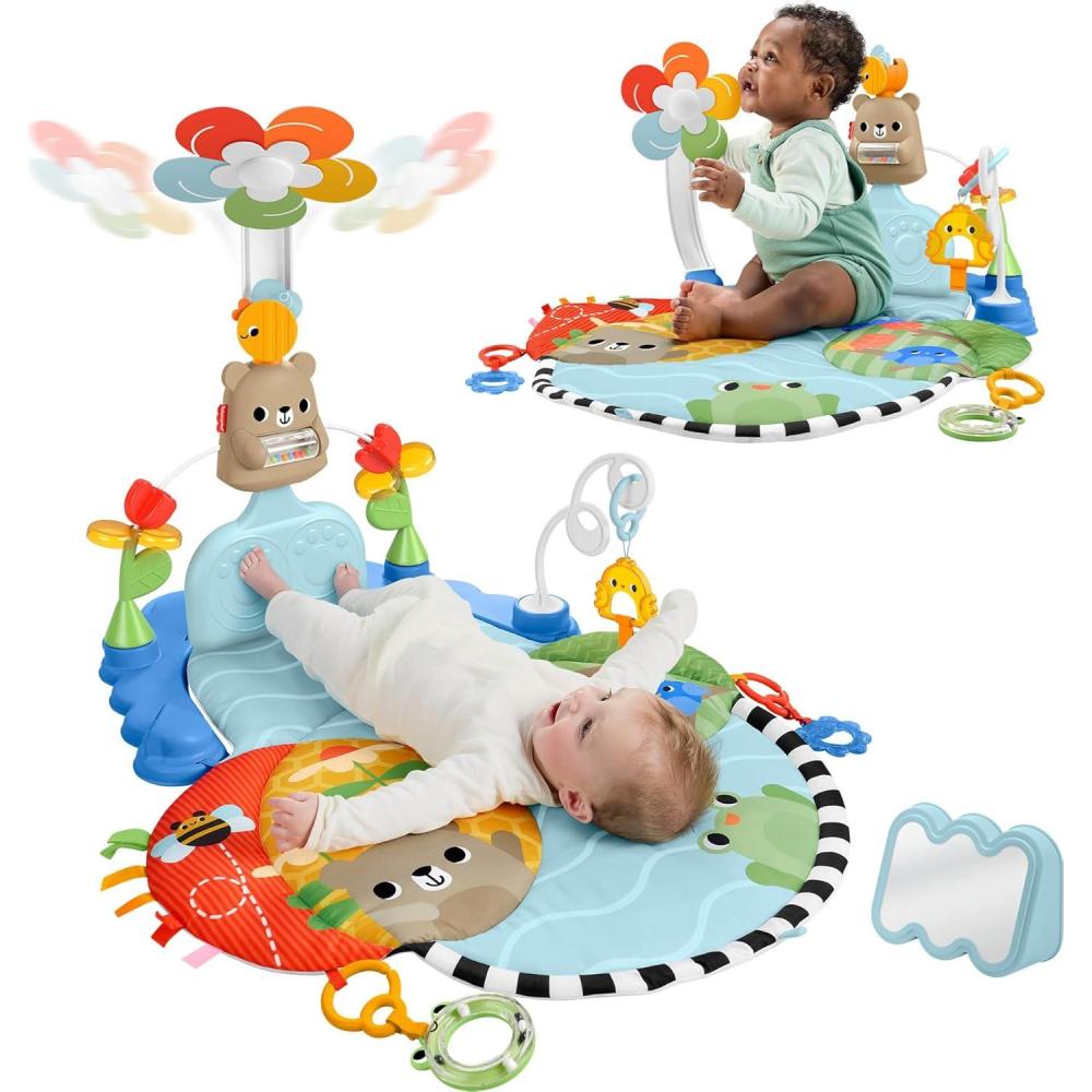 imageFisherPrice Baby Play Mat 3in1 Kick amp Sway Gym Sensory Activity Toy for Newborn Developmental Play Infants Ages 0 Months