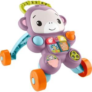 Fisher-Price Baby Walker Learn with Me Purple Monkey Learning Toy with Music Lights & Activities for Infants & Toddlers Ages 6+ Months