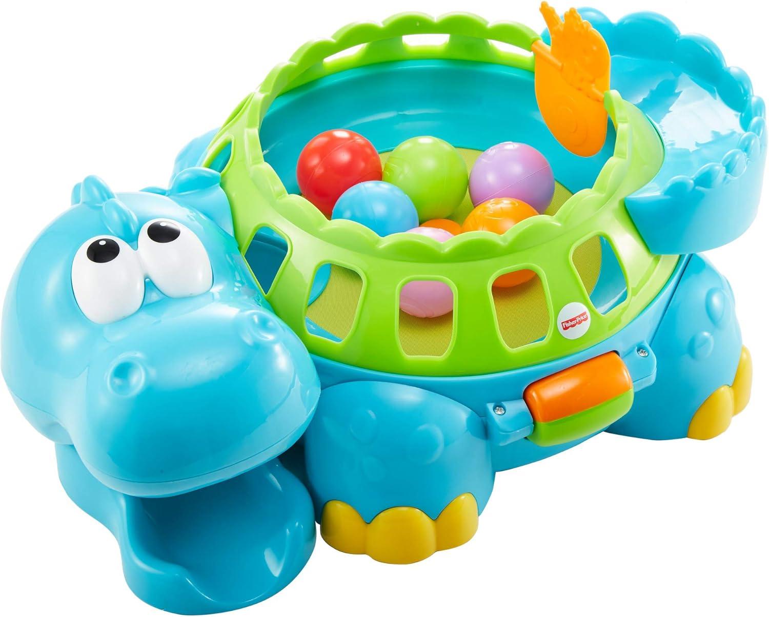 imageFisherPrice Baby Crawling Toy Poppity Pop Musical Dino BallPopper with Sounds for Infants Ages 6 Months Blue