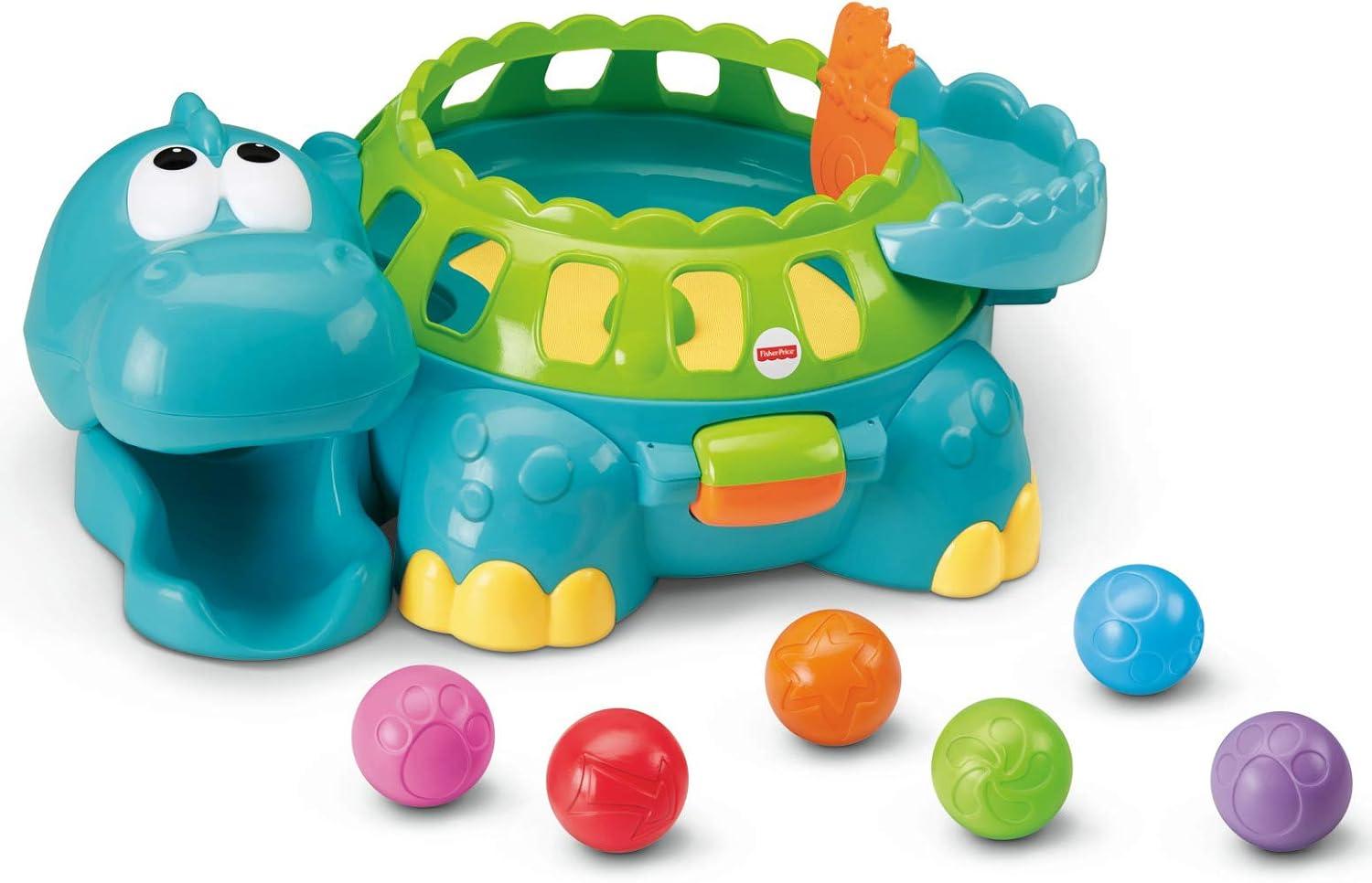 imageFisherPrice Baby Crawling Toy Poppity Pop Musical Dino BallPopper with Sounds for Infants Ages 6 Months Blue