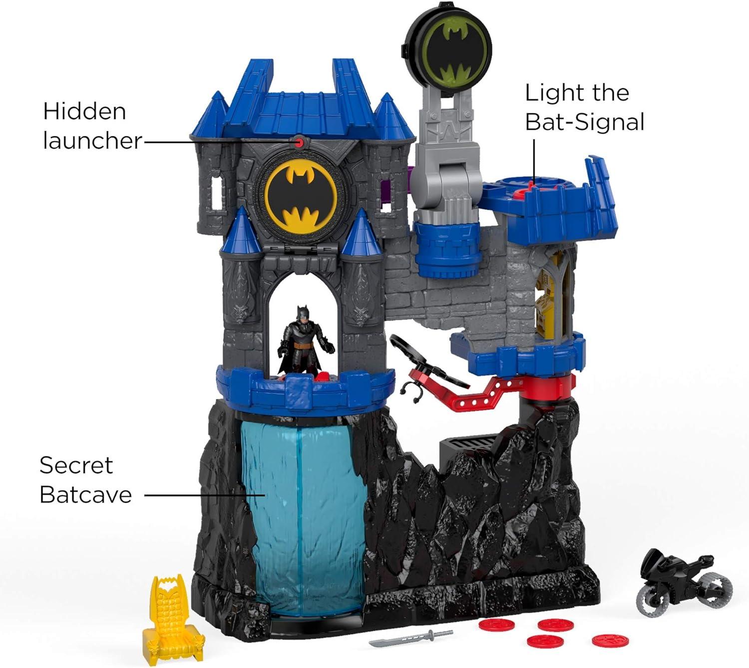 imageFisherPrice Imaginext DC Super Friends Batman Toy Wayne Manor Batcave Playset with Figure amp Batcyle for Pretend Play Kids Ages 3 YearsBatcave