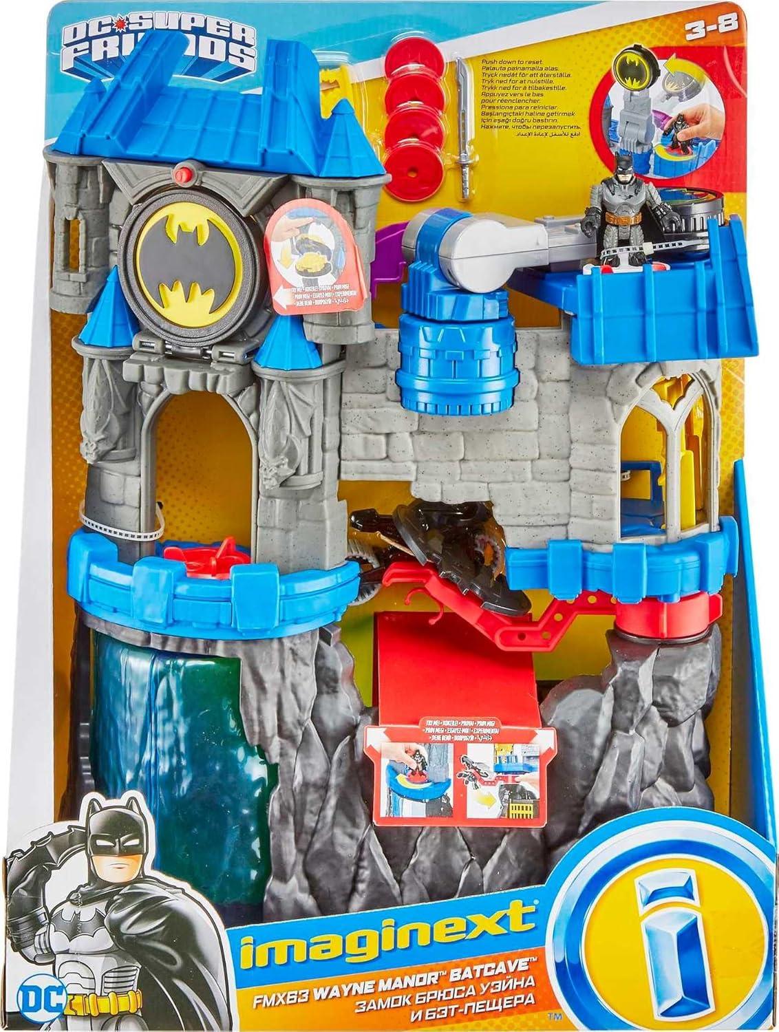 imageFisherPrice Imaginext DC Super Friends Batman Toy Wayne Manor Batcave Playset with Figure amp Batcyle for Pretend Play Kids Ages 3 YearsBatcave
