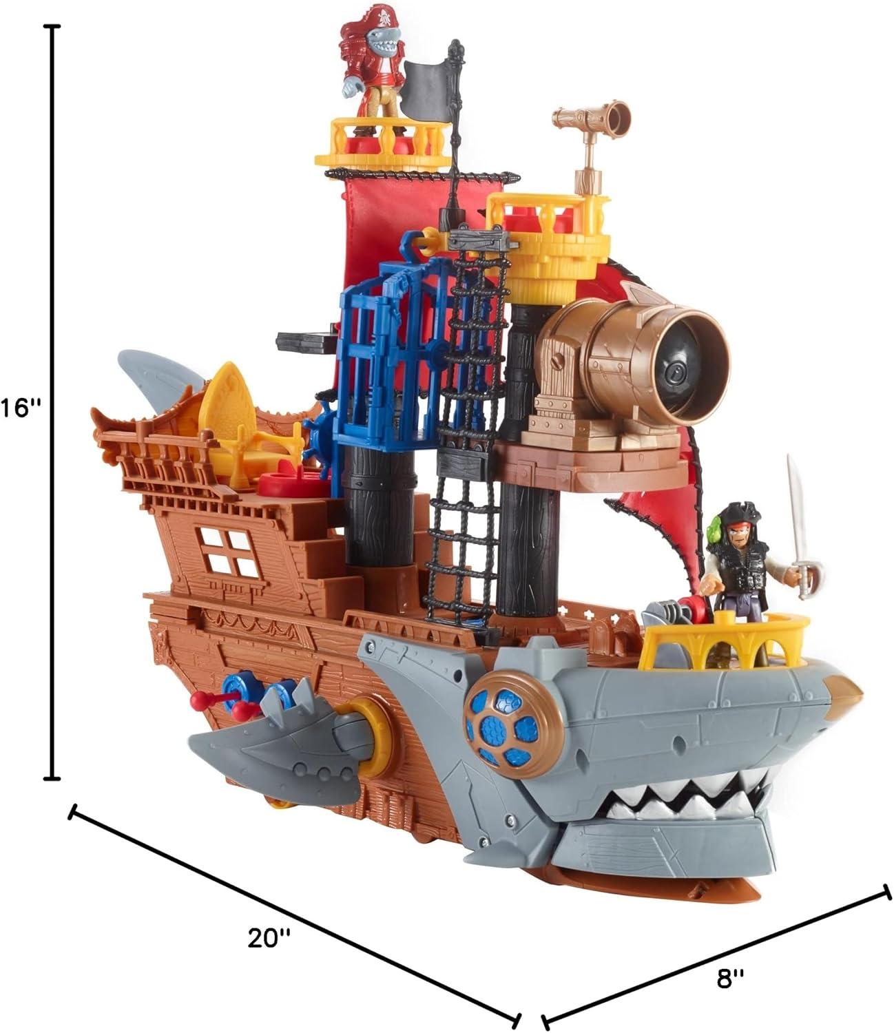 imageFisherPrice Imaginext Preschool Toy Shark Bite Pirate Ship Playset with Figure amp Accessories for Pretend Play Kids Ages 3 Years Amazon ExclusiveStandard
