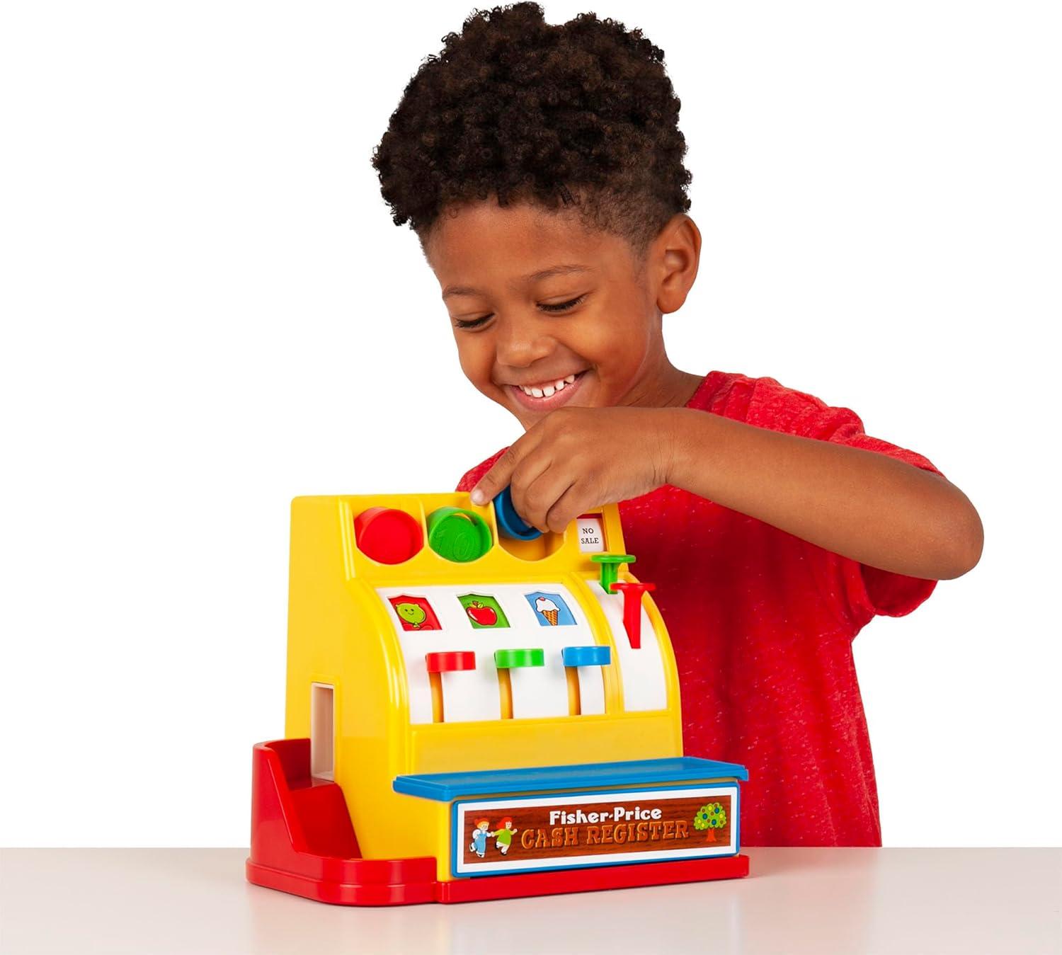 imageFisherPrice Classics Retro Cash Register Great PreSchool Gift for Girls and Boys Kids and Toddlers Birthday Gift Christmas Holiday Ages 2Retro Cash Register