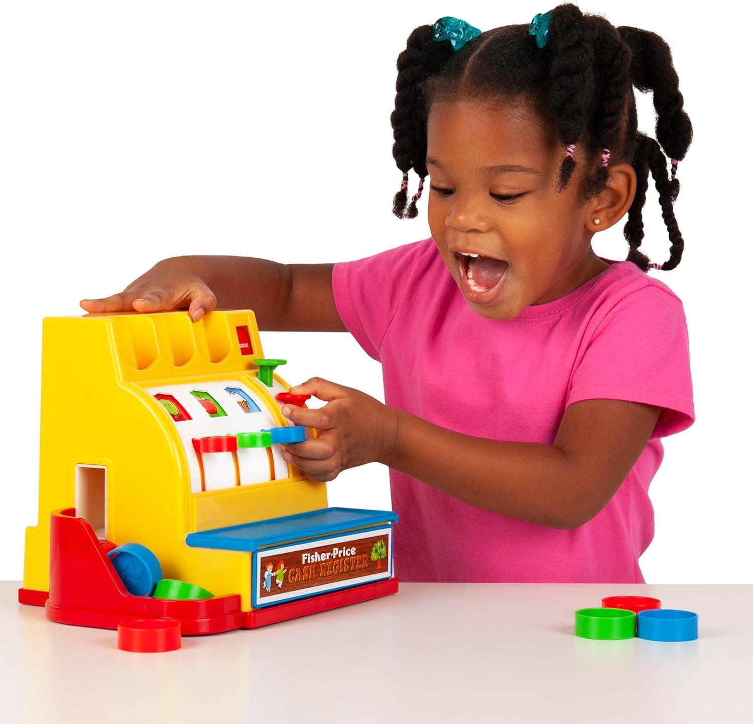 imageFisherPrice Classics Retro Cash Register Great PreSchool Gift for Girls and Boys Kids and Toddlers Birthday Gift Christmas Holiday Ages 2Retro Cash Register