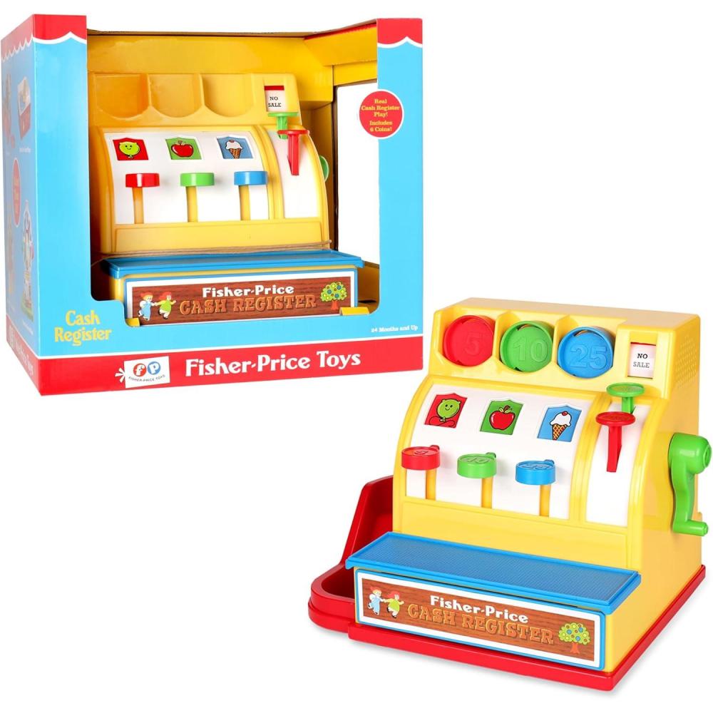 imageFisherPrice Classics Retro Cash Register Great PreSchool Gift for Girls and Boys Kids and Toddlers Birthday Gift Christmas Holiday Ages 2Retro Cash Register