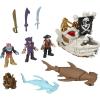 Fisher-Price Imaginext Billy Bones Pirate Bundle Playset with 3 Action Figures & Toy Boat with Skeleton Hands and Launcher, 7 Accessories (Amazon Exclusive)