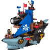 Fisher-Price Imaginext Shark Bite Pirate Ship Playset with 2 Action Figures & Toy Boat with Biting Jaws and Launcher, 12 Accessories (Amazon Exclusive)