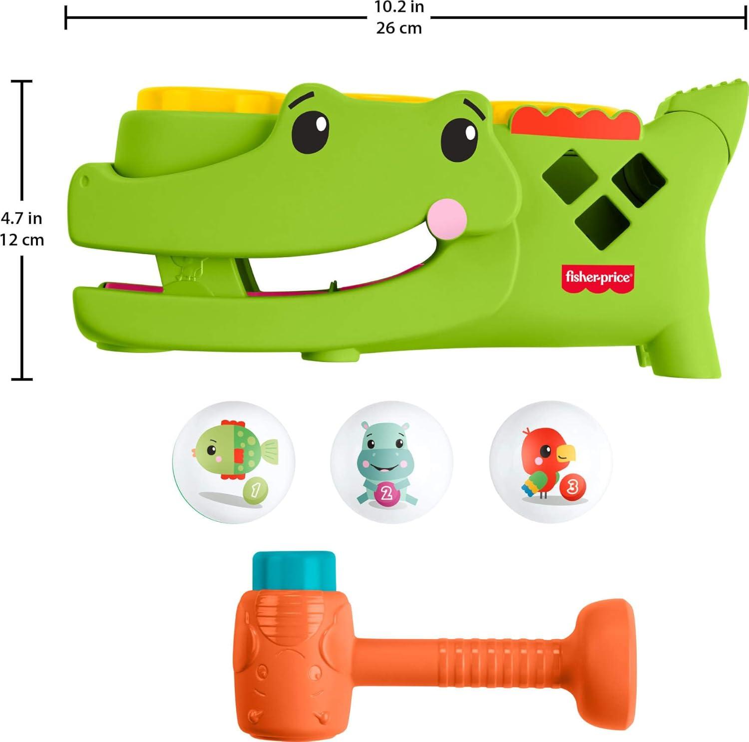 imageFisherPrice Baby Toy Sit amp Tap Rolligator Crawling Activity with Pounding Hammer amp 3 Balls for Developmental Play Infants Ages 9 Months
