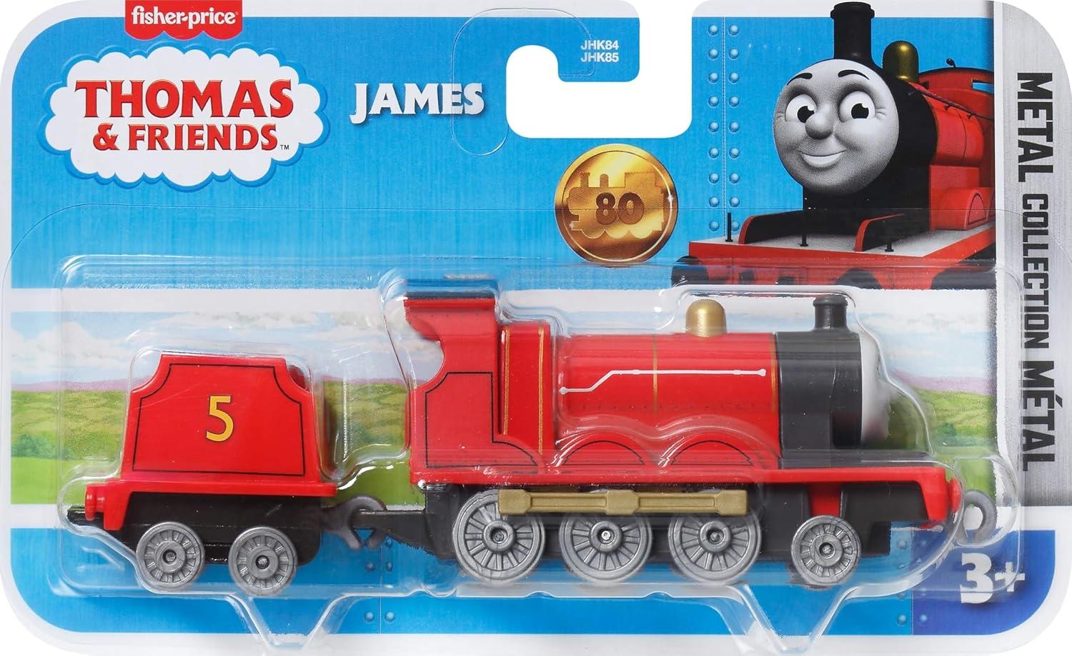 imageThomas amp Friends by FisherPrice Large PushAlong DieCast James Engine amp Cargo Car from The Classic amp All Engines Go SeriesJames