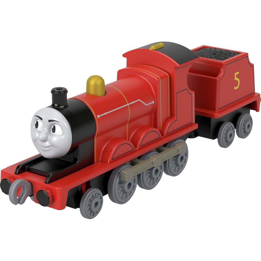 imageThomas amp Friends by FisherPrice Large PushAlong DieCast James Engine amp Cargo Car from The Classic amp All Engines Go SeriesJames