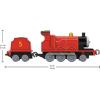 Thomas & Friends by Fisher-Price, Large Push-Along Die-Cast James Engine & Cargo Car from The Classic & All Engines Go Series(James)