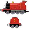Thomas & Friends by Fisher-Price, Large Push-Along Die-Cast James Engine & Cargo Car from The Classic & All Engines Go Series(James)