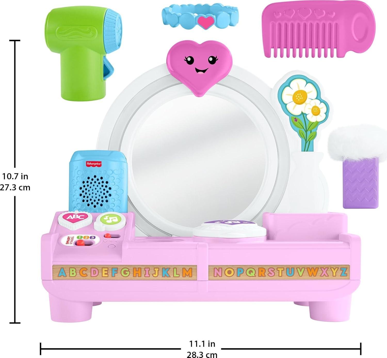 imageFisherPrice Baby Toy Lets Get Ready Vanity Laugh amp Learn Musical Learning Playset 4 Accessories for Toddler Pretend Play Ages 1 Years
