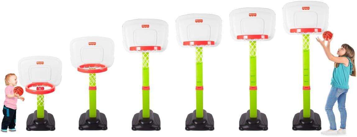 imageFisherPriceHoopsBasketball Sturdy amp Durable Kids Shoot Hoops Basketball Games Easy Assembly Adjustable Heights Ages 15