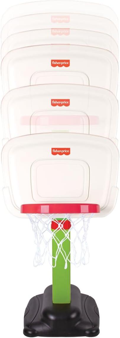 imageFisherPriceHoopsBasketball Sturdy amp Durable Kids Shoot Hoops Basketball Games Easy Assembly Adjustable Heights Ages 15