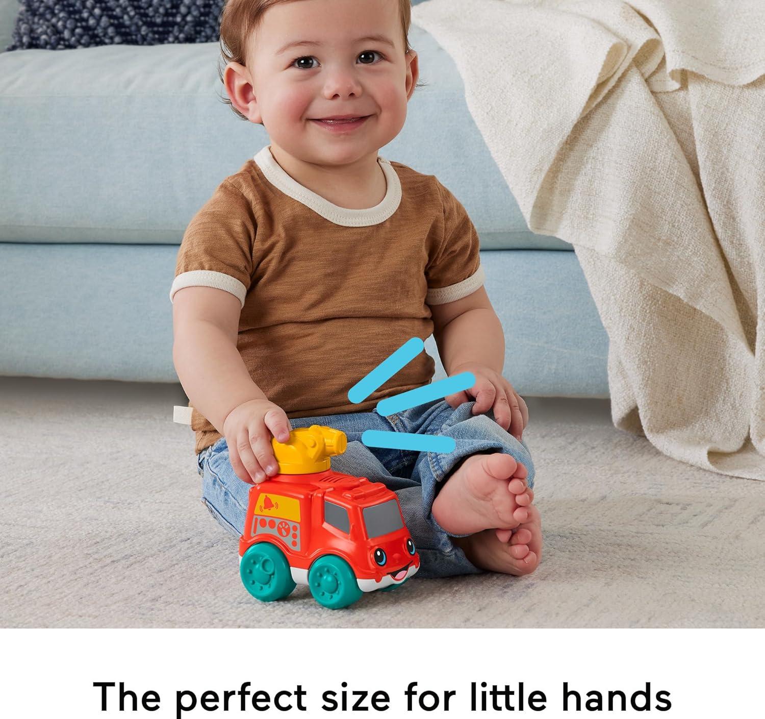 imageFisherPrice Baby Toy Corn Popper PushAlong Vehicle with Sounds for Crawling Developmental Play Infants Ages 6 MonthsFire Truck