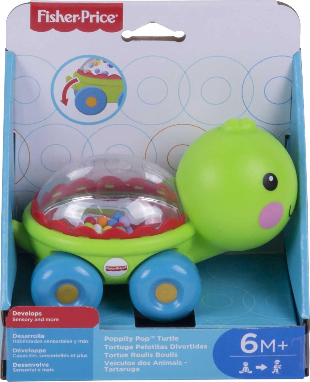 imageFisherPrice Baby Toy Corn Popper PushAlong Vehicle with Sounds for Crawling Developmental Play Infants Ages 6 MonthsTurtle