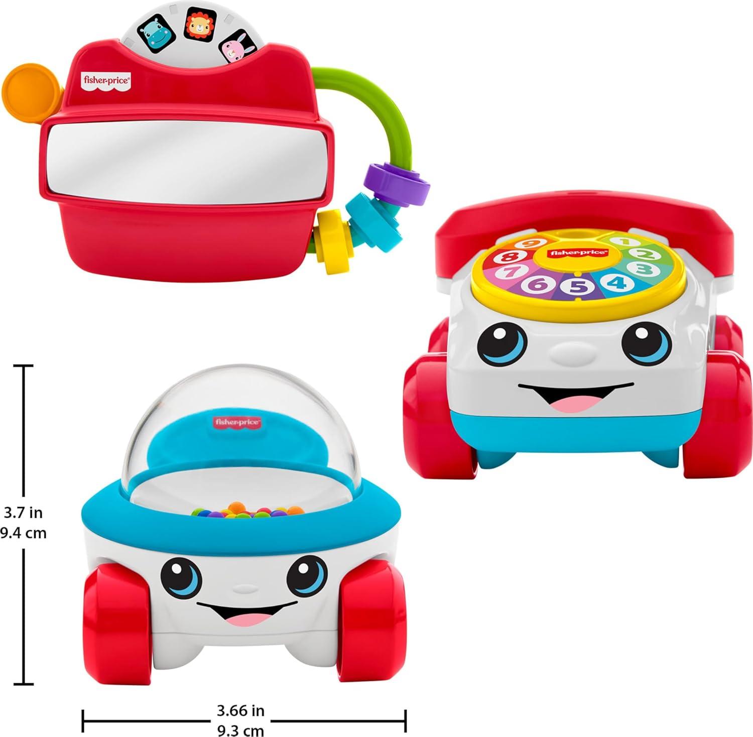 imageFisherPrice Baby Toys Modern Classics Set of 3 RetroInspired Infant Activities for Developmental Play Ages 6 Months
