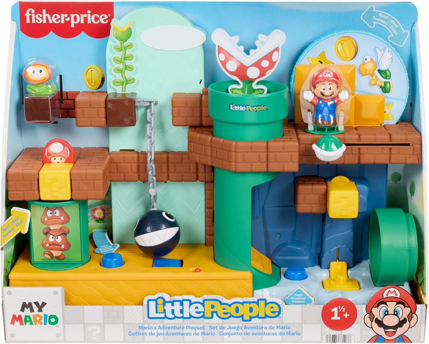 imageFisherPrice Little People Toddler Toy My Mario Adventure Playset with Music Sounds amp Figures for Preschool Kids Ages 18 Months