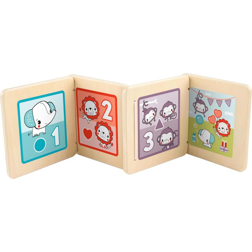 imageFisherPrice Wood Baby Toy Tummy Time Panel Newborn Sensory Activity with Mirror amp High Contrast Designs for Infants Ages 0 Months