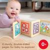 Fisher-Price Wood Baby Toy Tummy Time Panel, Newborn Sensory Activity with Mirror & High Contrast Designs for Infants Ages 0+ Months