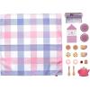 Fisher-Price Wood Pretend Play Toy Picnic Tea Set, 18-Pieces with Blanket, Wooden Cups Saucers & Food for Preschool Kids Ages 3+ Years(18 Piece)